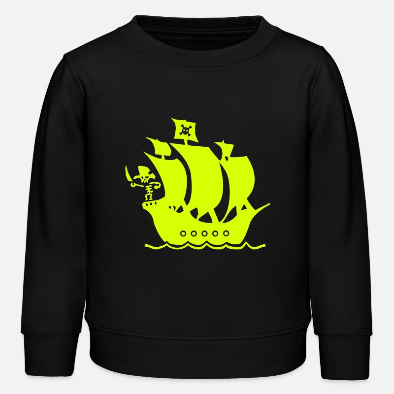 pirate ship - Kids Organic Sweatshirt by Stanley/Stella - black