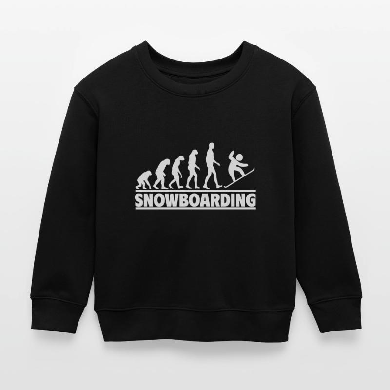 Snowboarding Evolution: Humans conquer Kids Organic Sweatshirt by Stanley/Stella
