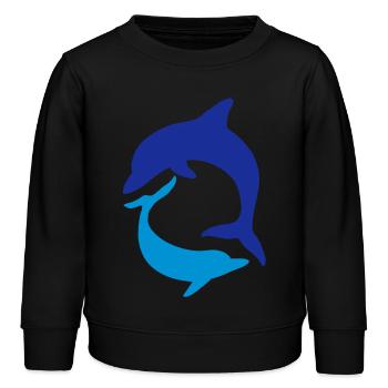 delphin - Kinder Organic Sweatshirt Mini Changer von Stanley/Stella - Schwarz - Vorne - AI Model Kid Male (0cm)