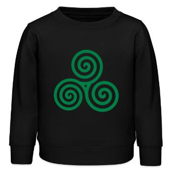Celtic spiral - Kinder sweater biologisch Stanley/Stella - zwart - Voor - AI Model Kid Male (0cm)