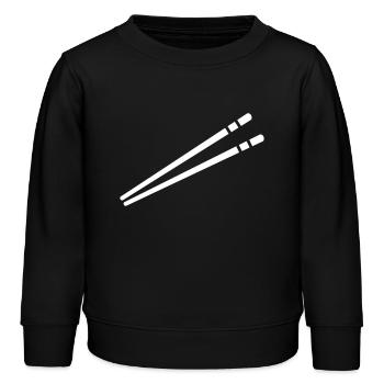 Baguettes - Sweat enfant bio Stanley/Stella - noir - Devant - AI Model Kid Male (0cm)
