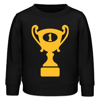 Pokal - Kinder Organic Sweatshirt Mini Changer von Stanley/Stella - Schwarz - Vorne - AI Model Kid Male (0cm)