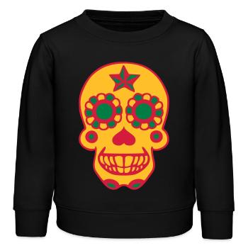 crâne mexicain Calavera skull fêtes des morts - Sweat enfant bio Stanley/Stella - noir - Devant - AI Model Kid Male (0cm)