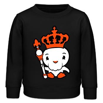 Oiseau Roi Couronne Souverain Barbe Ancien Empire - Sweat enfant bio Stanley/Stella - noir - Devant - AI Model Kid Male (0cm)