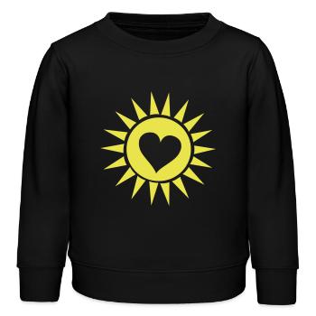 sonne_herz - Sweat enfant bio Stanley/Stella - noir - Devant - AI Model Kid Male (0cm)