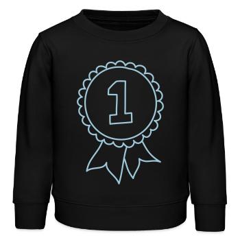 Medaille, Scherpe, Wimpel, Auszeichnung - Kinder Organic Sweatshirt Mini Changer von Stanley/Stella - Schwarz - Vorne - AI Model Kid Male (0cm)
