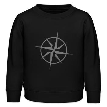 Kompass - Kinder Organic Sweatshirt Mini Changer von Stanley/Stella - Schwarz - Vorne - AI Model Kid Male (0cm)