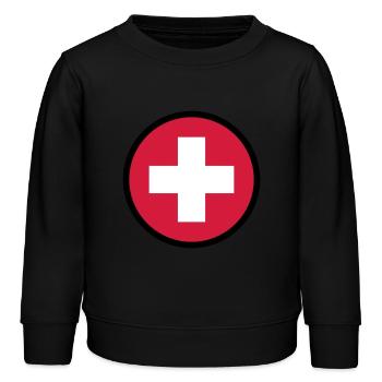 switzerland_round_3c - Sweat enfant bio Stanley/Stella - noir - Devant - AI Model Kid Male (0cm)