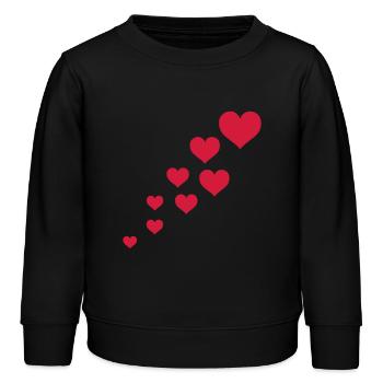 hearts - Kinder Organic Sweatshirt Mini Changer von Stanley/Stella - Schwarz - Vorne - AI Model Kid Male (0cm)