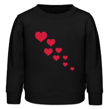 hearts - Kinder Organic Sweatshirt Mini Changer von Stanley/Stella - Schwarz - Vorne - AI Model Kid Male (0cm)