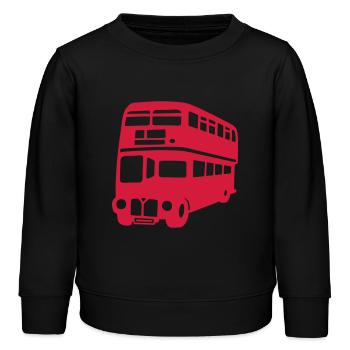 bus anglais Londres bus à l'impériale - Sweat enfant bio Stanley/Stella - noir - Devant - AI Model Kid Male (0cm)