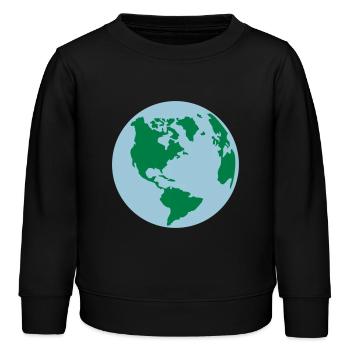 Welt - Kinder Organic Sweatshirt Mini Changer von Stanley/Stella - Schwarz - Vorne - AI Model Kid Male (0cm)