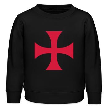 Templer Kreuz - Sweat enfant bio Stanley/Stella - noir - Devant - AI Model Kid Male (0cm)