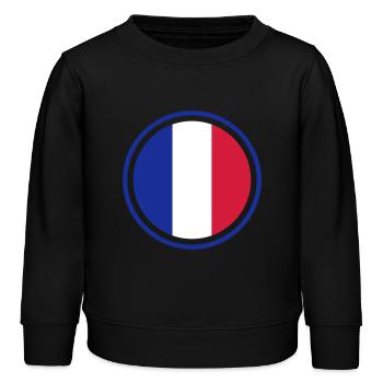 France Français Française French Frankreich - Kinder Organic Sweatshirt Mini Changer von Stanley/Stella - Schwarz - Vorne - AI Model Kid Male (0cm)