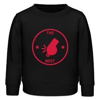 Arbitre / Arbitrage / Sport / Sifflet - Sweat enfant bio Stanley/Stella - noir - Devant - AI Model Kid Male (0cm)
