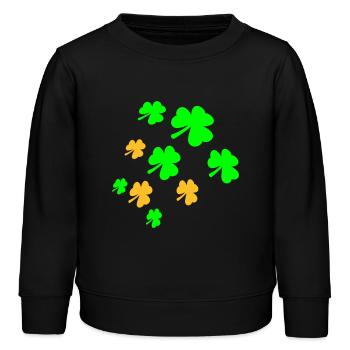 trèfle de nombreuses feuilles à trois feuilles motif vert - Sweat enfant bio Stanley/Stella - noir - Devant - AI Model Kid Male (0cm)