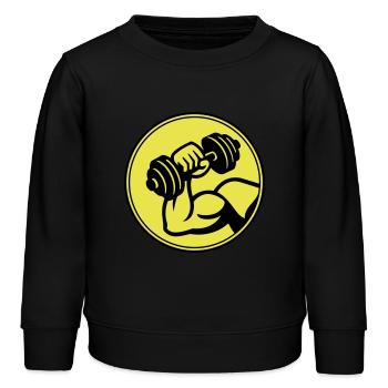 Halter Spieren - Kinder sweater biologisch Stanley/Stella - zwart - Voor - AI Model Kid Male (0cm)