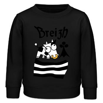 Breizh Bretagne - Sweat enfant bio Stanley/Stella - noir - Devant - AI Model Kid Male (0cm)
