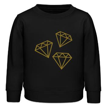Diamonds - Kids Organic Sweatshirt by Stanley/Stella - black - Front - AI Model Kid Male (0cm)
