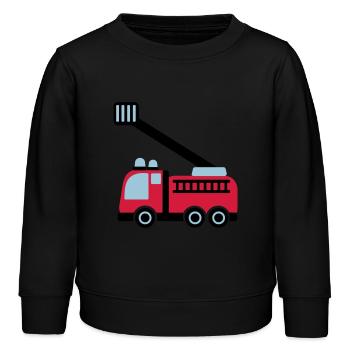 Feuerwehr - Kinder Organic Sweatshirt Mini Changer von Stanley/Stella - Schwarz - Vorne - AI Model Kid Male (0cm)