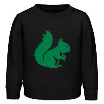 Eichhörnchen Tier - Kinder Organic Sweatshirt Mini Changer von Stanley/Stella - Schwarz - Vorne - AI Model Kid Male (0cm)