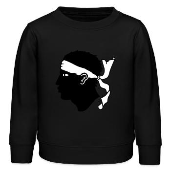 corse - Sweat enfant bio Stanley/Stella - noir - Devant - AI Model Kid Male (0cm)