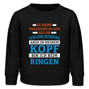 Ringen Sportart - Kinder Organic Sweatshirt Mini Changer von Stanley/Stella - Schwarz - Vorne - AI Model Kid Male (0cm)