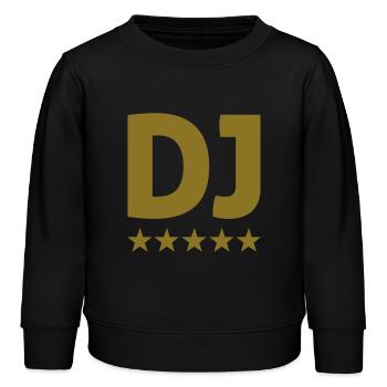 dj - Kids Organic Sweatshirt by Stanley/Stella - black - Front - AI Model Kid Male (0cm)