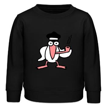 kapitan_mowe - Kids Organic Sweatshirt by Stanley/Stella - black - Front - AI Model Kid Male (0cm)