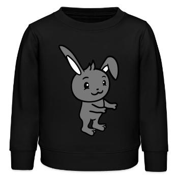 Hase Umarmung Häschen Nagetier Kleintier niedlich - Kinder Organic Sweatshirt Mini Changer von Stanley/Stella - Schwarz - Vorne - AI Model Kid Male (0cm)