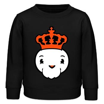 Oiseau Roi Couronne Souverain Barbe Ancien Empire - Sweat enfant bio Stanley/Stella - noir - Devant - AI Model Kid Male (0cm)