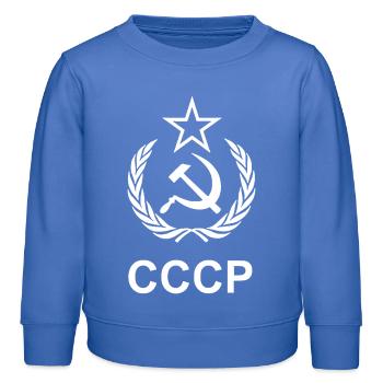 Russie - Sweat enfant bio Stanley/Stella - carolina blue - Devant - AI Model Kid Female (0cm)