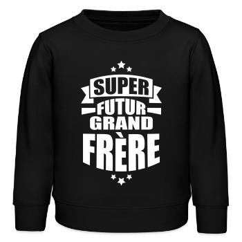super futur grand frère - Sweat enfant bio Stanley/Stella - noir - Devant - AI Model Kid Male (0cm)