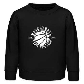Basket-ball - i love this game - Sweat enfant bio Stanley/Stella - noir - Devant - AI Model Kid Male (0cm)