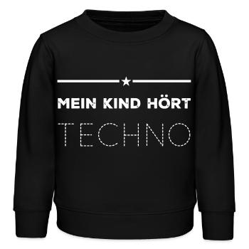 Techno Fan - Sweat enfant bio Stanley/Stella - noir - Devant - AI Model Kid Male (0cm)