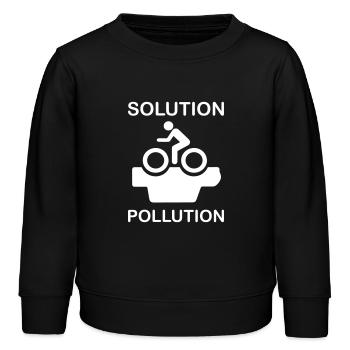 solution cycliste écologique :-) - Sweat enfant bio Stanley/Stella - noir - Devant - AI Model Kid Male (0cm)