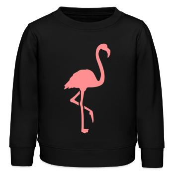Flamingo - Kinder Organic Sweatshirt Mini Changer von Stanley/Stella - Schwarz - Vorne - AI Model Kid Male (0cm)