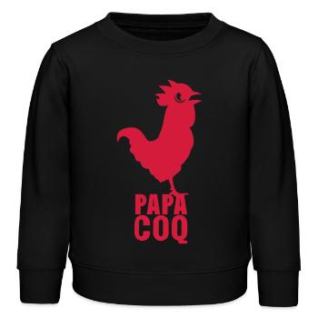 papa coq - Sweat enfant bio Stanley/Stella - noir - Devant - AI Model Kid Male (0cm)