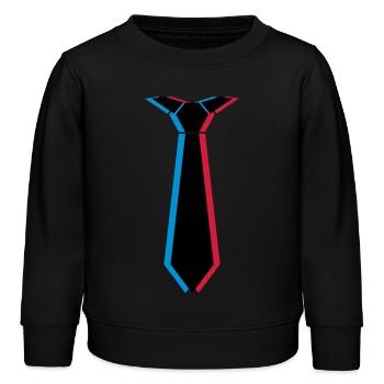 3d_krawatte_3c - Kinder Organic Sweatshirt Mini Changer von Stanley/Stella - Schwarz - Vorne - AI Model Kid Male (0cm)