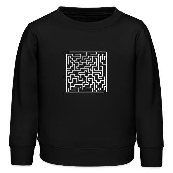 maze / labyrinth - Sweat enfant bio Stanley/Stella - noir - Devant - AI Model Kid Male (0cm)