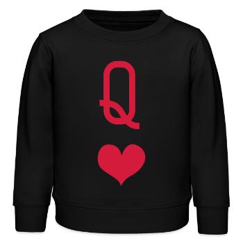 QUEEN OF HEARTS HERZKÖNIGIN ALICE IM WUNDERLAND - Kinder Organic Sweatshirt Mini Changer von Stanley/Stella - Schwarz - Vorne - AI Model Kid Male (0cm)