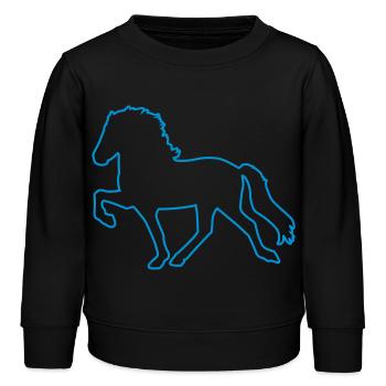 Tölter Outline - Kinder Organic Sweatshirt Mini Changer von Stanley/Stella - Schwarz - Vorne - AI Model Kid Male (0cm)