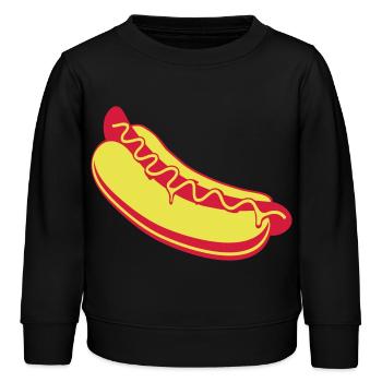 Hot dog - Kinder Organic Sweatshirt Mini Changer von Stanley/Stella - Schwarz - Vorne - AI Model Kid Male (0cm)