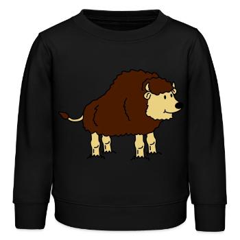 bison - Kinder Organic Sweatshirt Mini Changer von Stanley/Stella - Schwarz - Vorne - AI Model Kid Male (0cm)