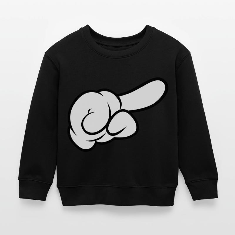 Comic Hand Pointing (Right) Kids Organic Sweatshirt by Stanley/Stella