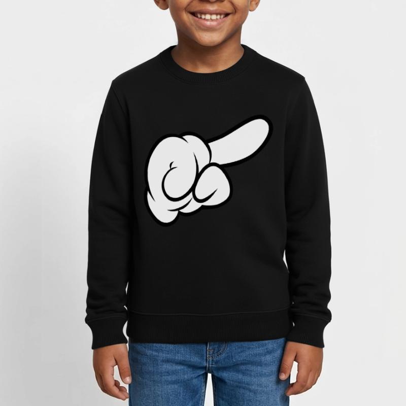 Comic Hand Pointing (Right) Kids Organic Sweatshirt by Stanley/Stella