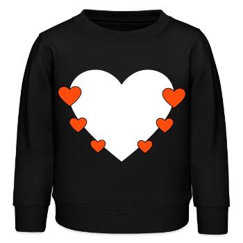 Cœur avec de petits cœurs - Sweat enfant bio Stanley/Stella - noir - Devant - AI Model Kid Male (0cm)