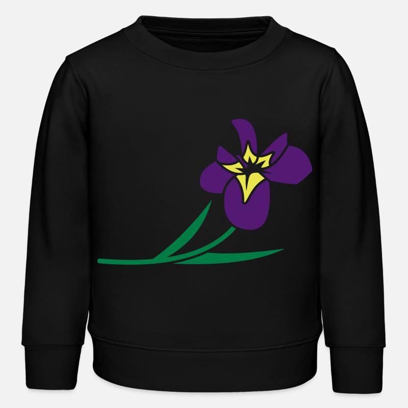 Blumen: Iris - Kids Organic Sweatshirt by Stanley/Stella - black