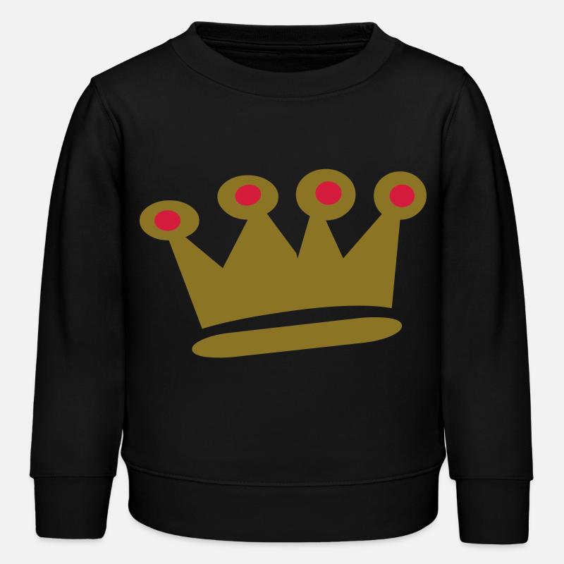 Krone mit Rubinen - Kinder Organic Sweatshirt Mini Changer von Stanley/Stella - Schwarz