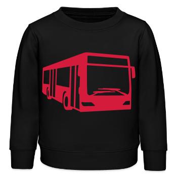 Bus - Kinder Organic Sweatshirt Mini Changer von Stanley/Stella - Schwarz - Vorne - AI Model Kid Male (0cm)